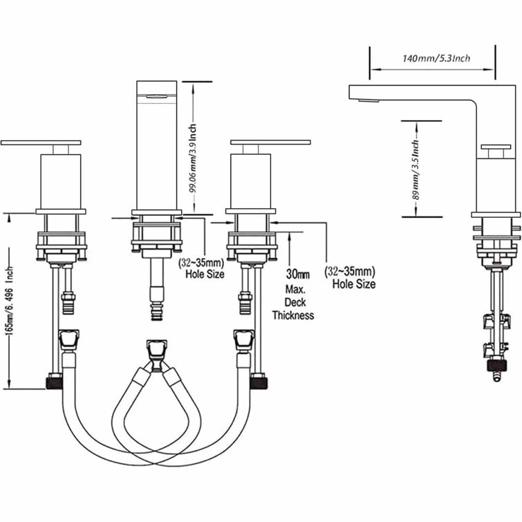 shaco Widespread Bathroom Faucet with Drain Assembly Wayfair Canada